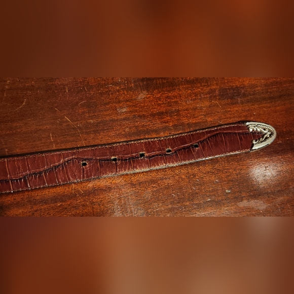 Brighton Elegant Black/Brown Reversible Belt with Silver Accents size L - Picture 7 of 13